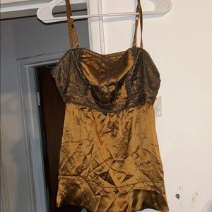 Fossil bronze silk cami L